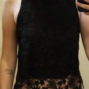 Black Lace Tank Top